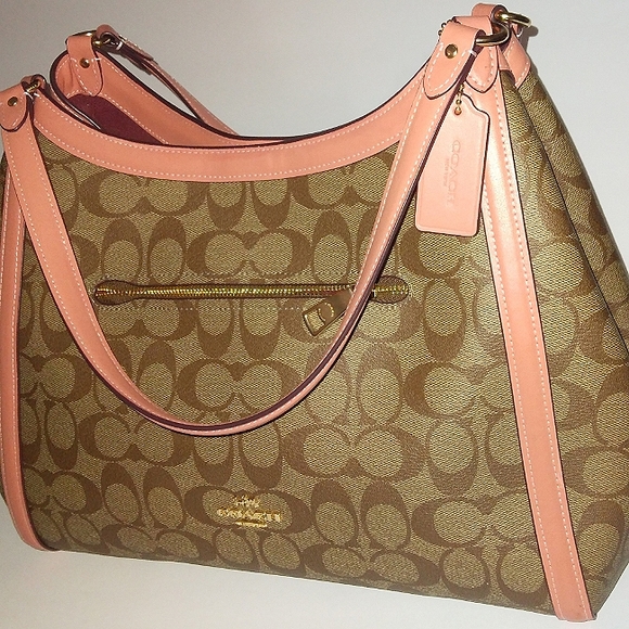 BRAND NEW~Spacious COACH Signature Canvas "KRISTY" 3 Section Shoulder/Satchel - Picture 16 of 16